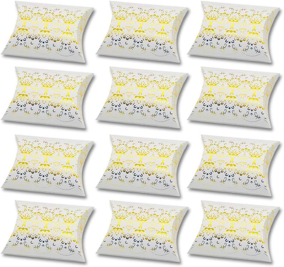 Amazon Com Vgoodall 100pcs Gold Pillow Box Kraft Paper Pillow