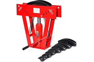 VEVOR Hydraulic Pipe Bender, 16 Ton Manual Copper Exhaust Pipe Bending Machine with 8 Dies (1/2" - 3") and 90-180° Adjustable