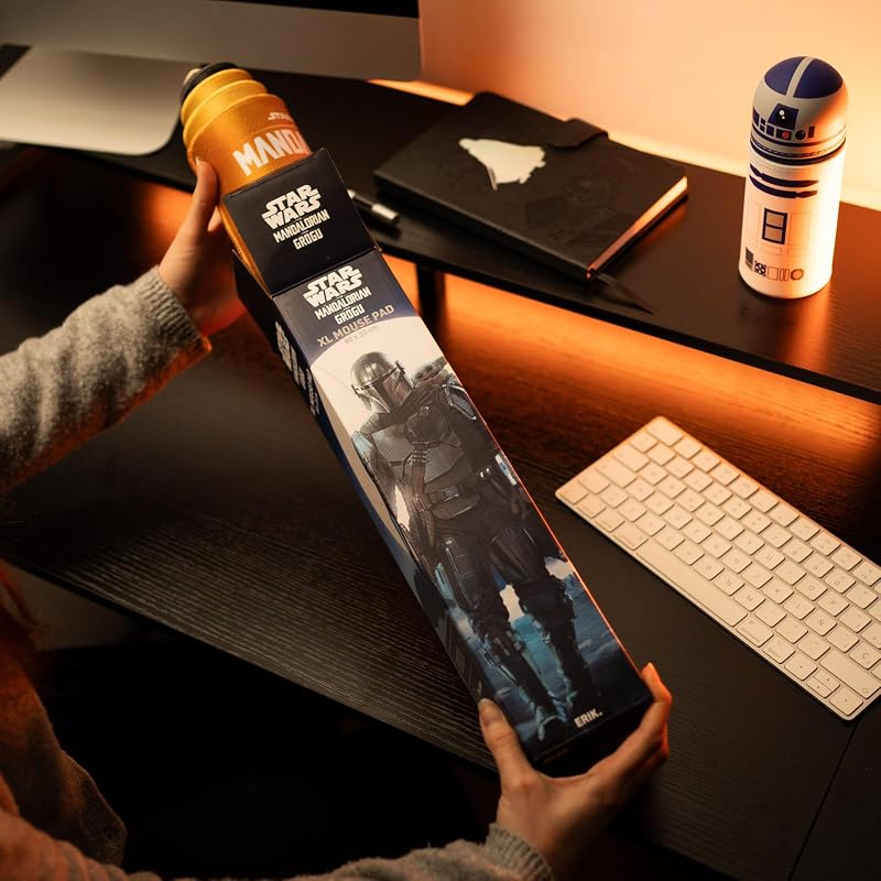 XXL The Mandalorian and Grogu Mouse Pad - Tapete de secretária Protetor de secretária: Impermeável e antiderrapante (80X35 cm)