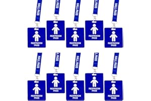 BEMAXY Hall Pass Lanyards with Card Passes,Unbreakable School Classroom Passes Set for Teacher Parents (Hall Bathroom Library Office & Nurse), 10 Pcs (Boys' Restroom Pass)