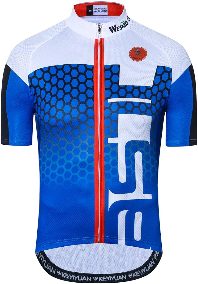 New Pro Full Zipper Men's Cycling Jersey Short Sleeve Riding Shirt USA: Clothing