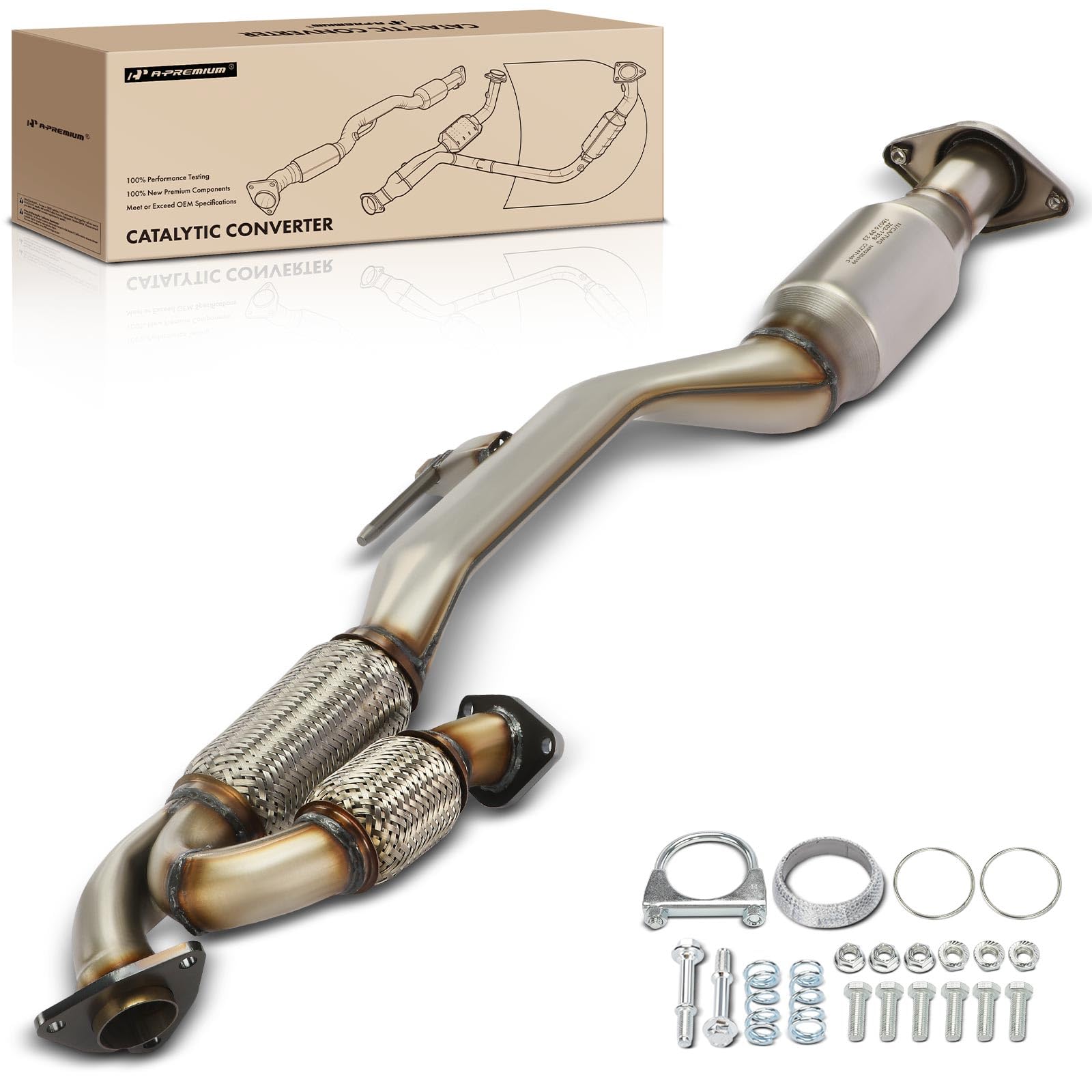 Photo 1 of ***MINOR DAMAGE, SELLING FOR PARTS AS IS, FINAL SALE***A-Premium Rear Catalytic Converter with Flex Pipe Direct-Fit Compatible with Nissan Pathfinder 2013-2020 & Infiniti QX60 2014-2020, JX35 2013, 3.5L, EPA Compliant***MINOR DAMAGE, SELLING FOR PARTS AS 
