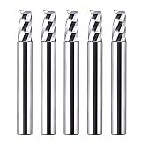 SpeTool 5PCS Single Flute End Mill Set with 1/4