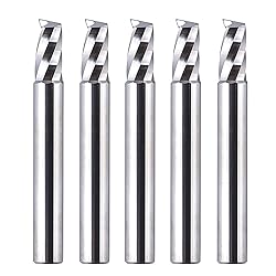 SpeTool 5PCS Single Flute End Mill Set with 1/4