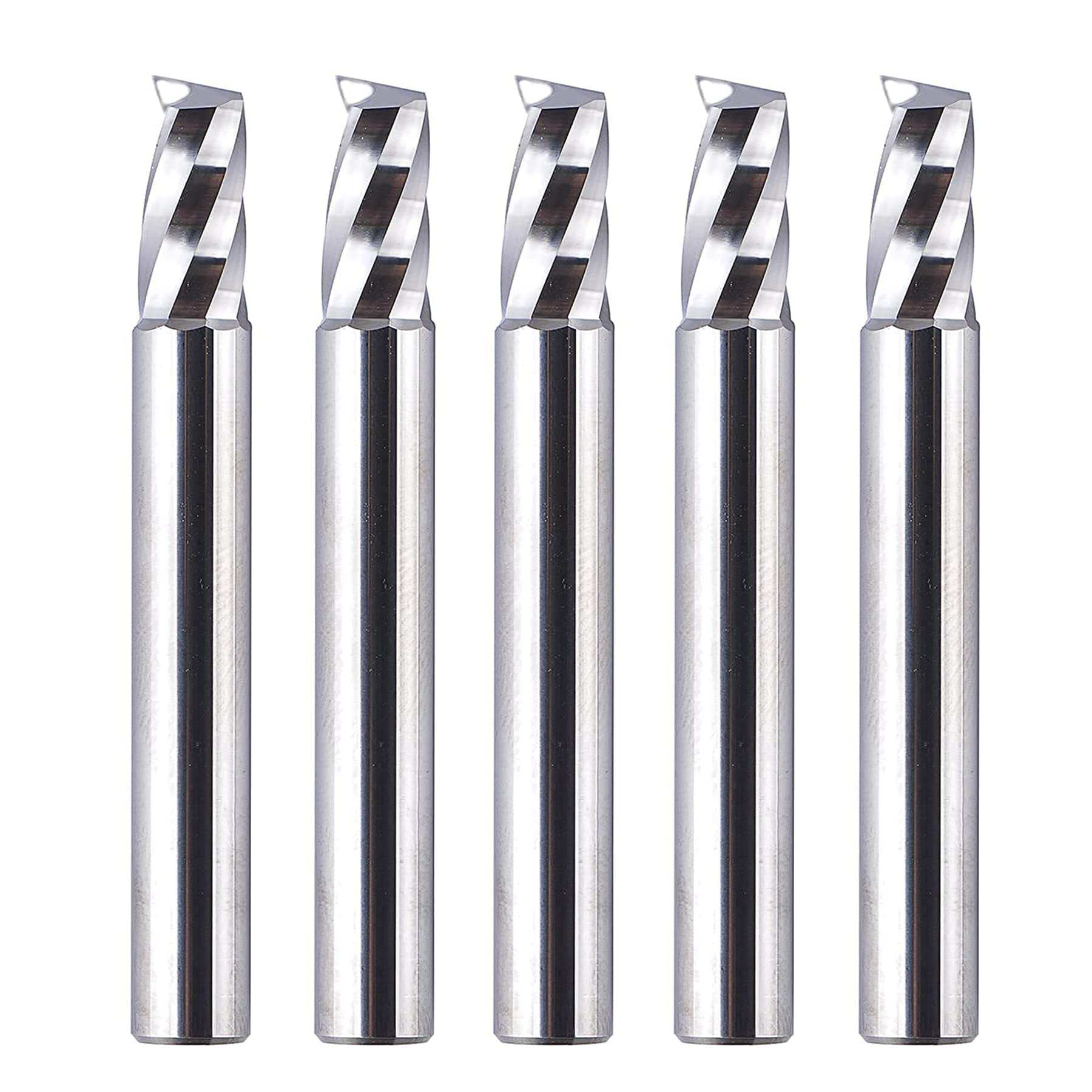 SpeTool 5PCS Single Flute End Mill Set with 1/4