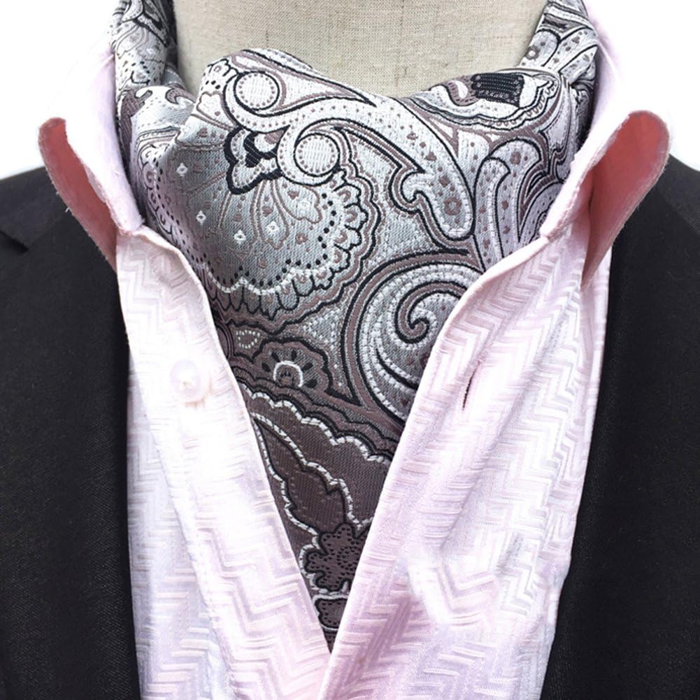 Men's Cravat Self Tie Paisley Jacquard Woven Luxury Ascot