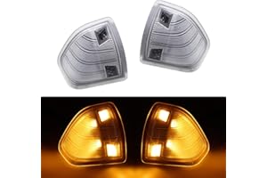 HERCOO LED Side Mirror Turn Signal Light Left and Right Lamps Clear Cover Lens for 68302828AA 68302829AA Compatible with 2010