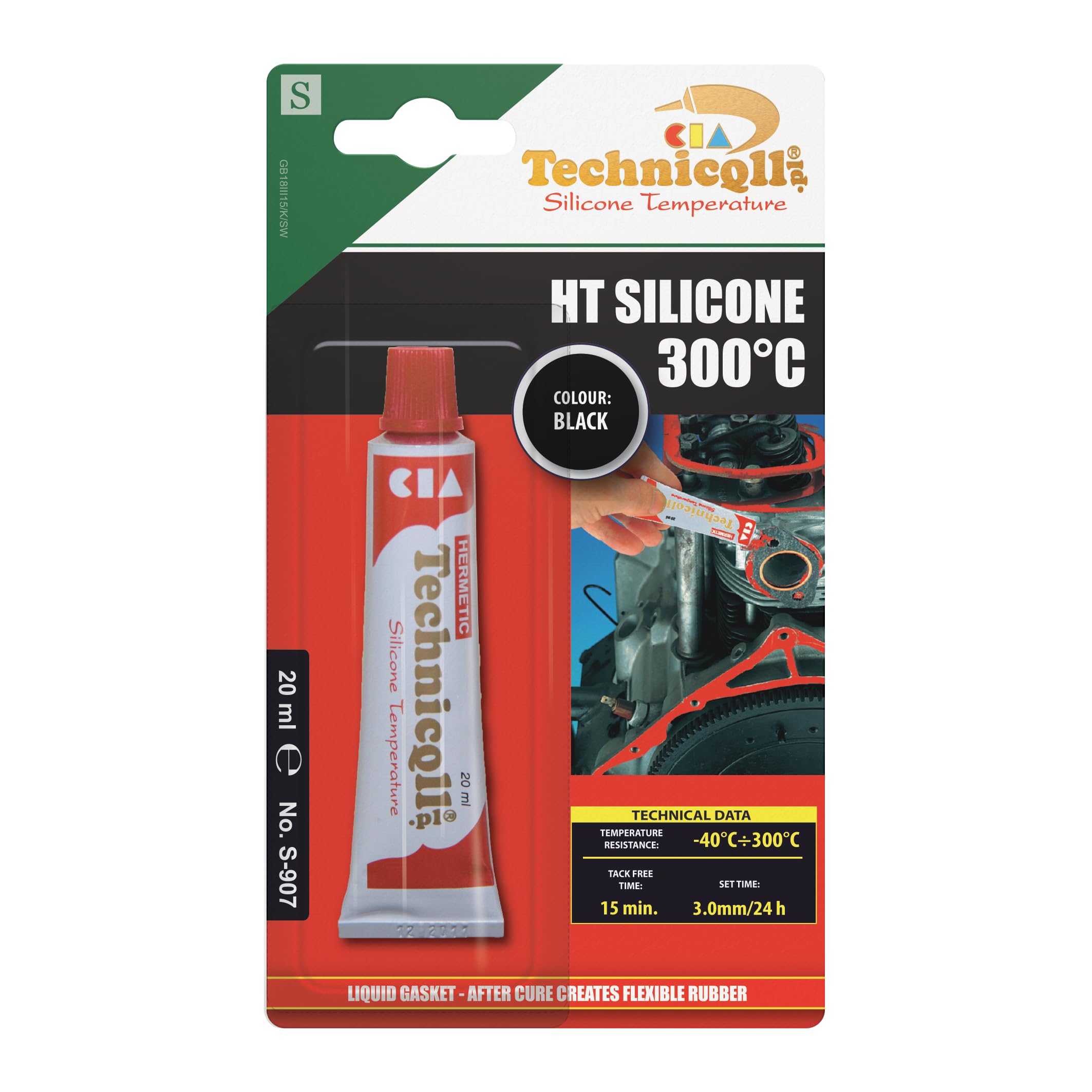 BLACK HIGH TEMPERATURE SILICONE ADHESIVE SEALANT 20ml HEAT RESISTANT 300'C new