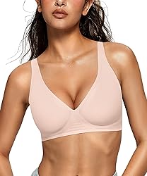 OEAK Womens Deep V Bras Wireless Comfortable Bra