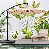 WUFF Bluu 10ft Patio Offset Umbrella Cantilever Umbrella Hanging Market Umbrella