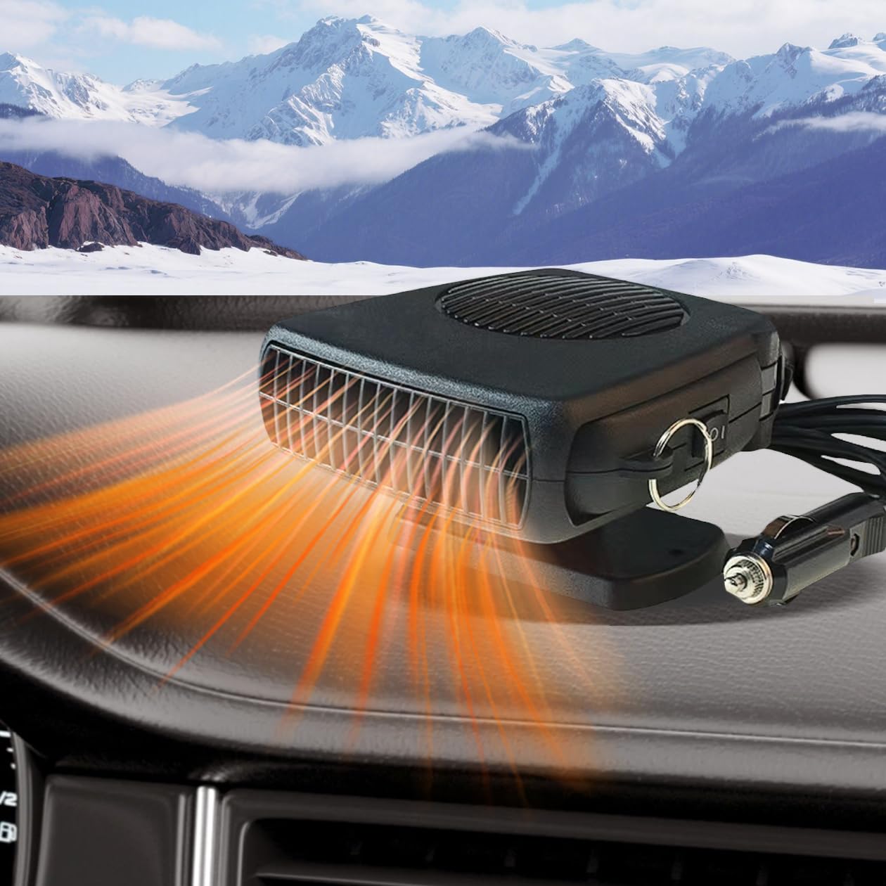 Photo 1 of Car Heater, 200W 12V Air Conditioner for Car,Portable Car Heater for Vehicle 2 in 1 Heating Fan Defroster Demister Cooling Fans Automotive Replacement Heater for SUV,RVs