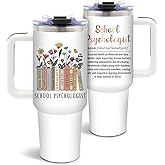 DUUV School Psychologist Gifts, Tumbler for Coworker, Teacher Appreciation Gifts for Women, Psychiatrist Gift for Christmas Thanksgiving, 40 Oz Tumbler with Handle, 1PCS