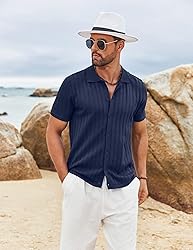COOFANDY Mens Button Up Shirts Short Sleeve Casual