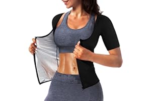 QZSH Women Sauna Vest Sweat Tank Top Zipper Compression Shirts Heat Trapping Waist Trainer