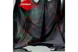 Niurui Halloween Creepy Cloth Scary Gauze Cloth Spooky Halloween Decorations Party Supplies Decor Outdoor Yard Home Wall Haunted House Doorways Patio Garden (315 x 79 in.(Black0)