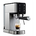 tesslux 20Bar Espresso Machine with Dual Boiler, LCD Touch Control & Milk Frother| Compact Home Coffee Maker for Café Style Cappuccino & Latte