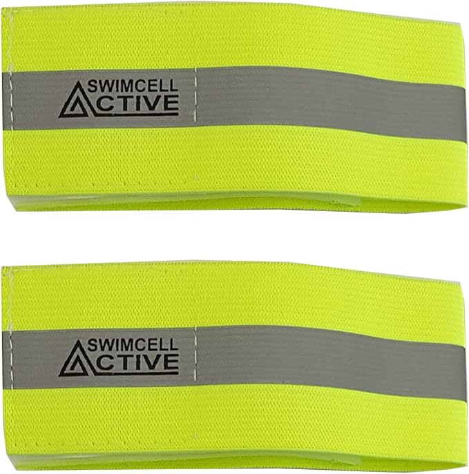 Hi Vis Running Reflective Armbands Neon Elastic with Adjustable hook
