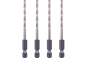 NordWolf 4-Piece 1/8" M35 Cobalt Drill Bits, with 1/4" Hex Shank for Stainless Steel & Hard Metals, Jobber Length for Quick C