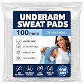MAQIHAN 100 Pack Underarm Sweat Pads - Armpit Sweat Pads for Women &amp; Men | Disposable Underarm Guards, Sweat Absorbing Shield, Clothes Prontection, Comfortable &amp; Non Visible, Hyperhidrosis Products