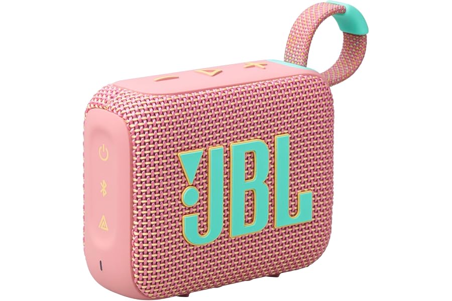 JBL Go 4 - Ultra-Portable, Waterproof and Dustproof Bluetooth Speaker, Big JBL Pro Sound with Punchy bass, 7-Hour Built-in Battery, Made in Part with Recycled Materials (Pink)