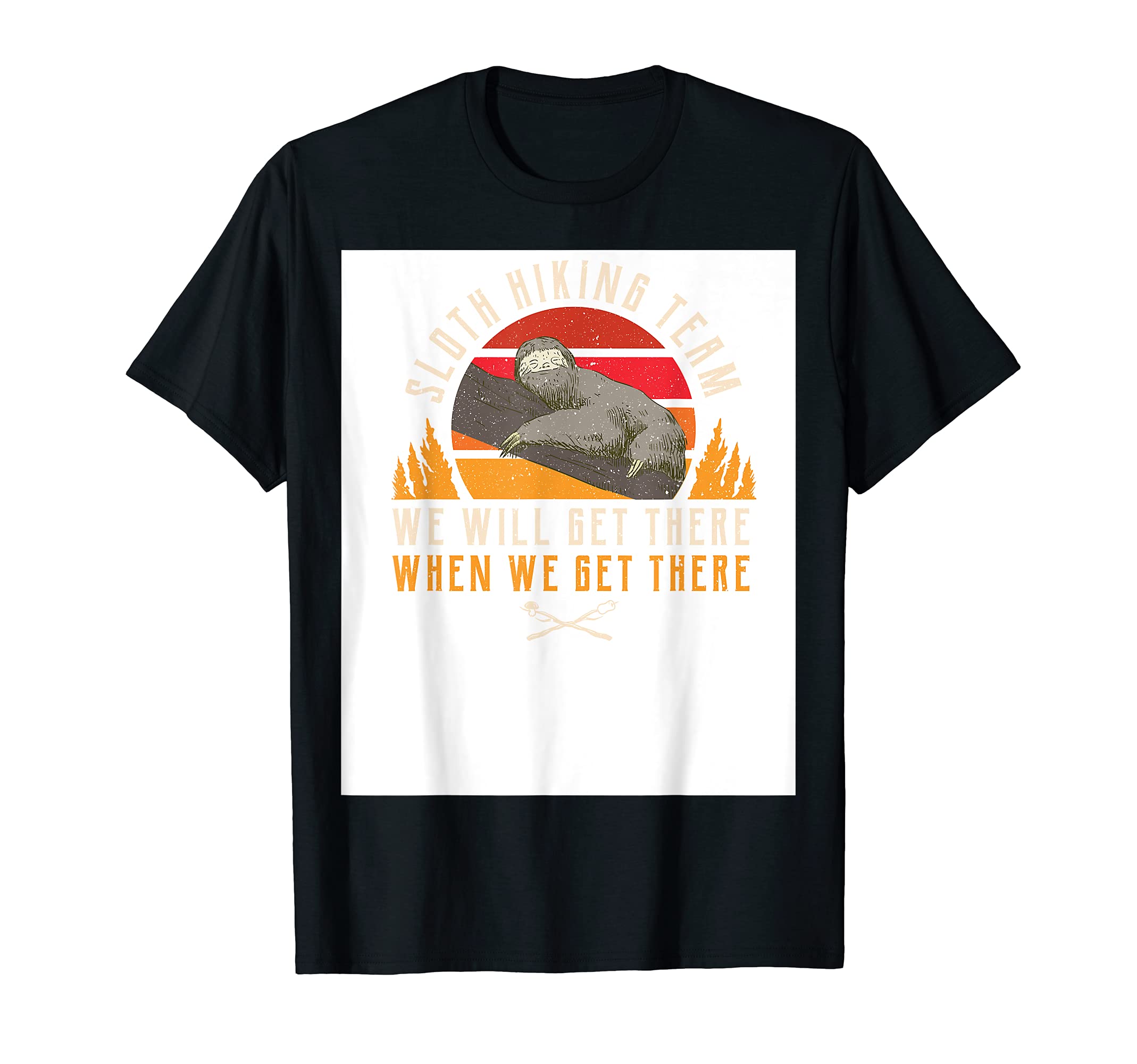 Camping Sloth Hiking Team Summer Vacation Mountain Climbing T-Shirt
