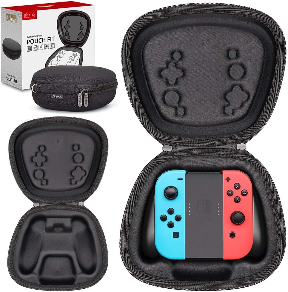 Sisma Joy Con Holder Storage Case for Official Nintendo Switch Joycon Controllers and Grip, Hard