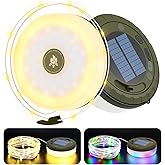 Siloon Solar Camping String Lights Outdoor, 2 in 1 Rechargeable Camping Lights with 8 Modes, 32.8Ft Waterproof Portable Campi
