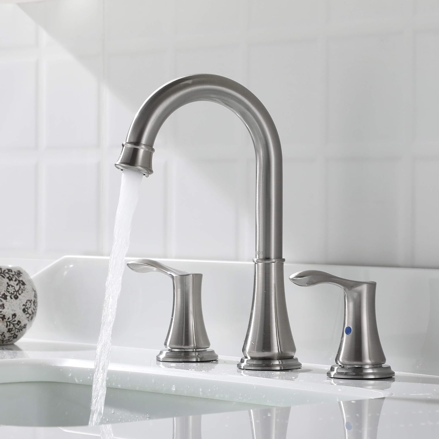 PARLOS Widespread Double Handles Bathroom Faucet with Pop Up Drain and