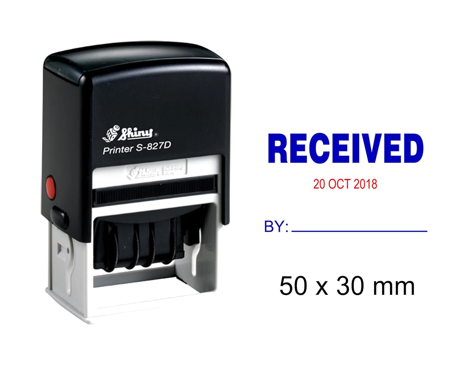 Shiny Date Stamp Self Inking with Received by Text Ofiice