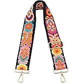 MIRIFRIGE Crochet Flower Purse Strap,Knit Wide Replacement Crossbody for Shoulder Strap Bag Adjustable 2inch Guitar Strap