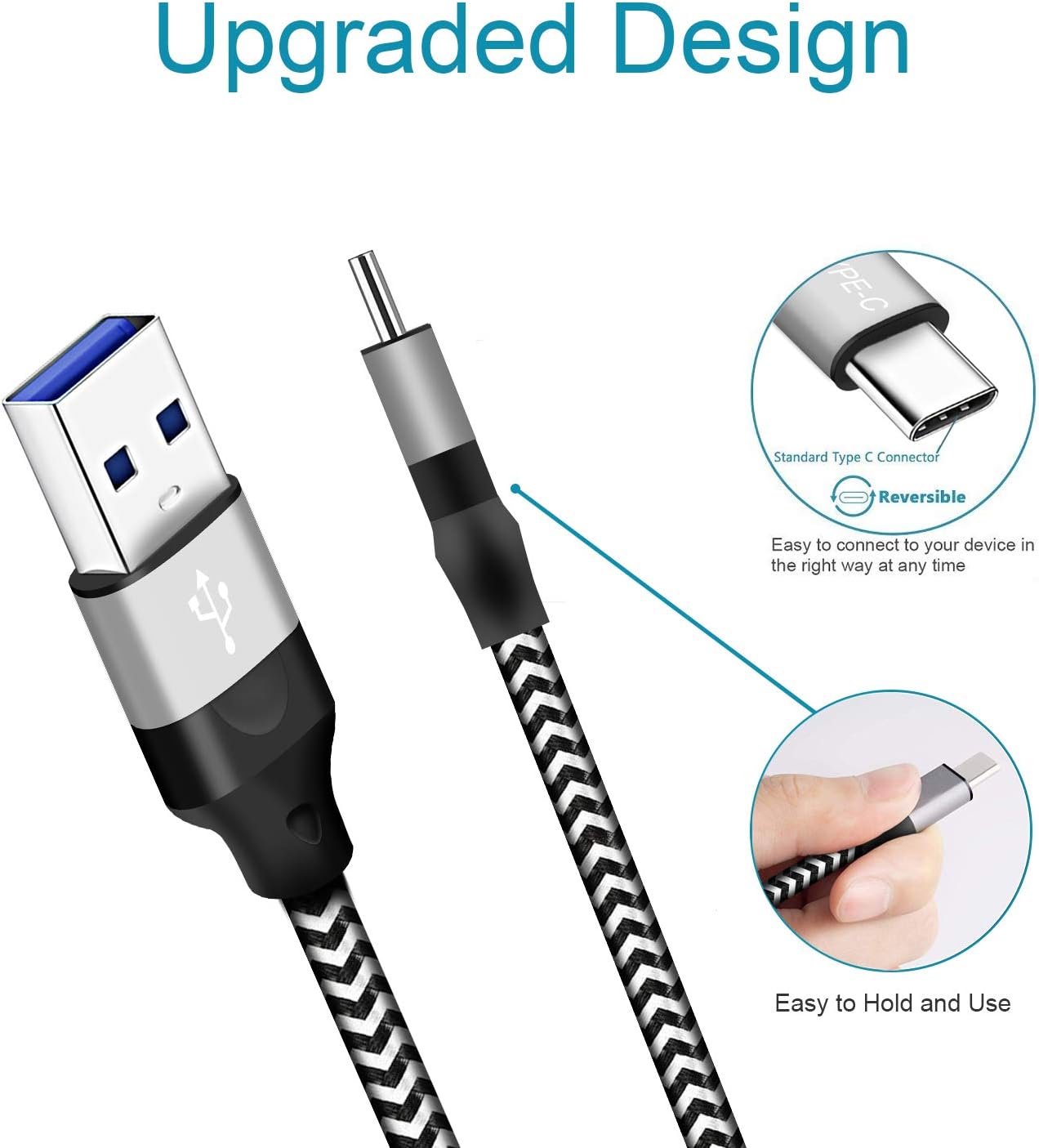 USB Type-C Charger Cords 3FT 3FT 6FT for Samsung Galaxy A50 A20 S10E S10 Plus S20 S20+ Ultra Tab S4 S5E Note 10 9 A40 A30 A70 A80,LG G8 V35 Thinq,Moto Z3 Z2 Play Phone Charging Cable,Fast Charge Wire
