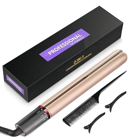 Glätteisen Locken und Glätten Haarglätter für Lockenstyling, BUDDYGO 2 in 1 Glätteisen und Lockenstab mit Turmalin Keramik Ha