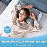 Elviros Cervical Memory Foam Pillow Ergonomic Neck Support White view 7