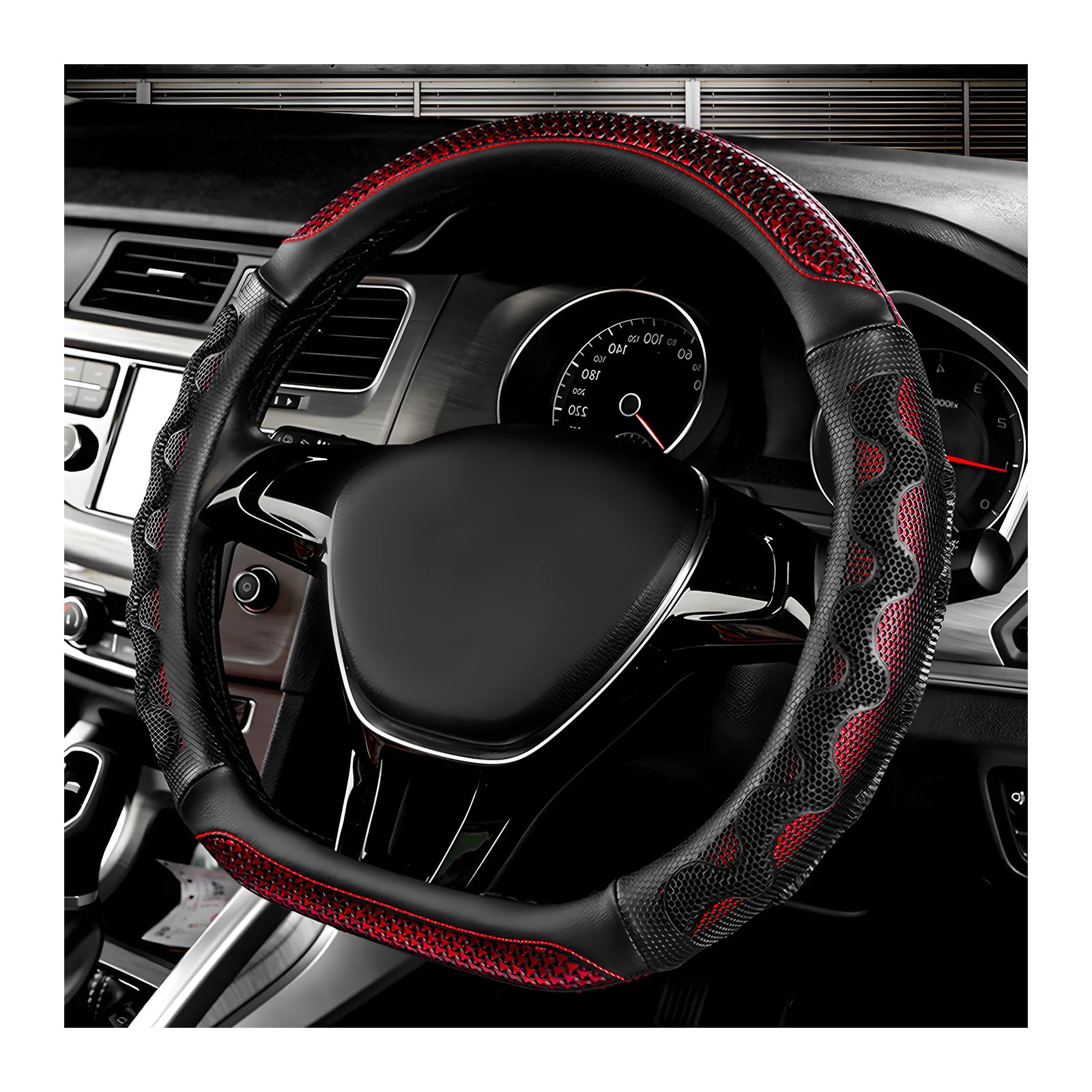 SHMZK Car Steering Wheel Cover, 15 Inch Anti-Slip