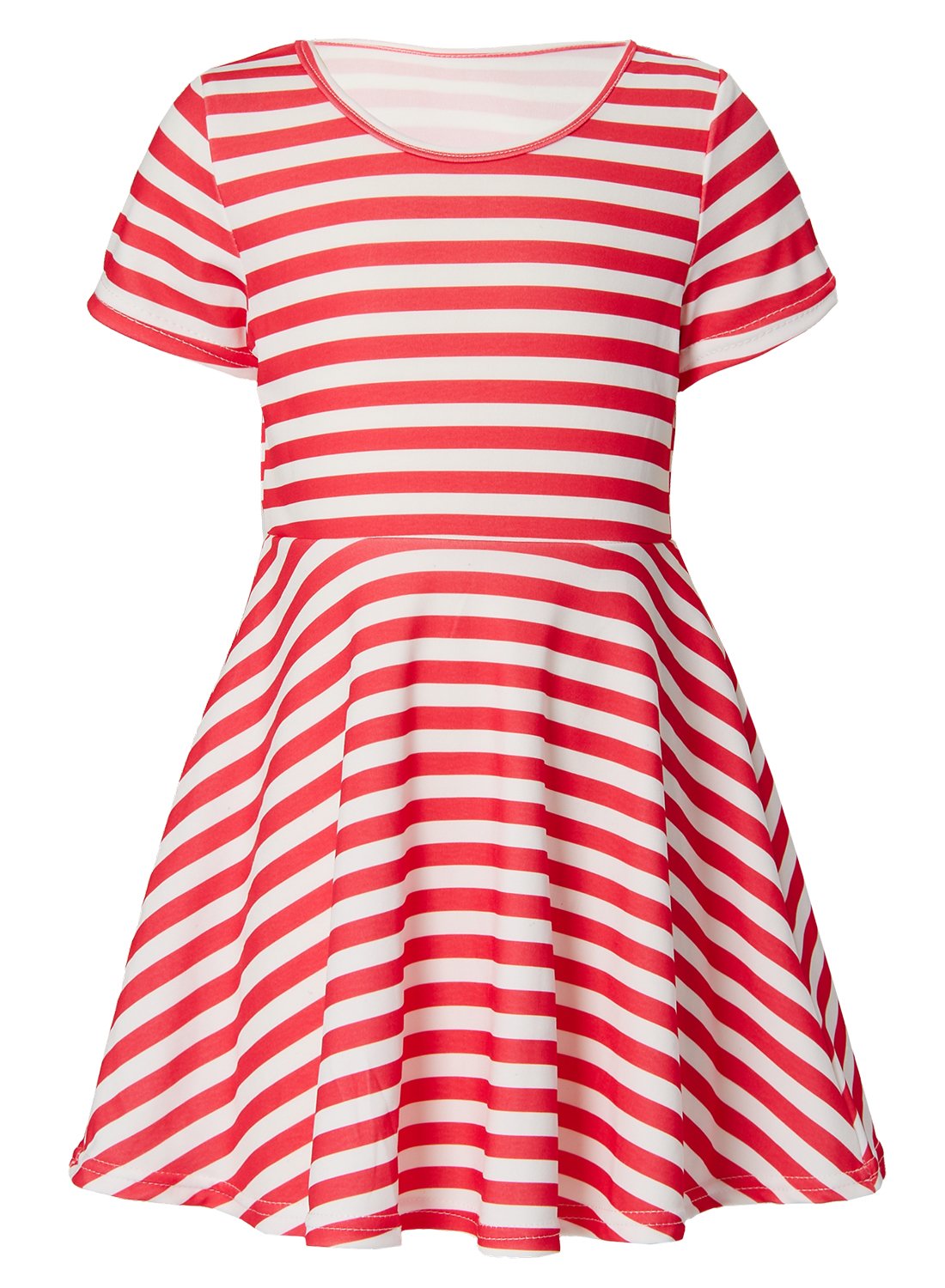 pink and white striped sundress