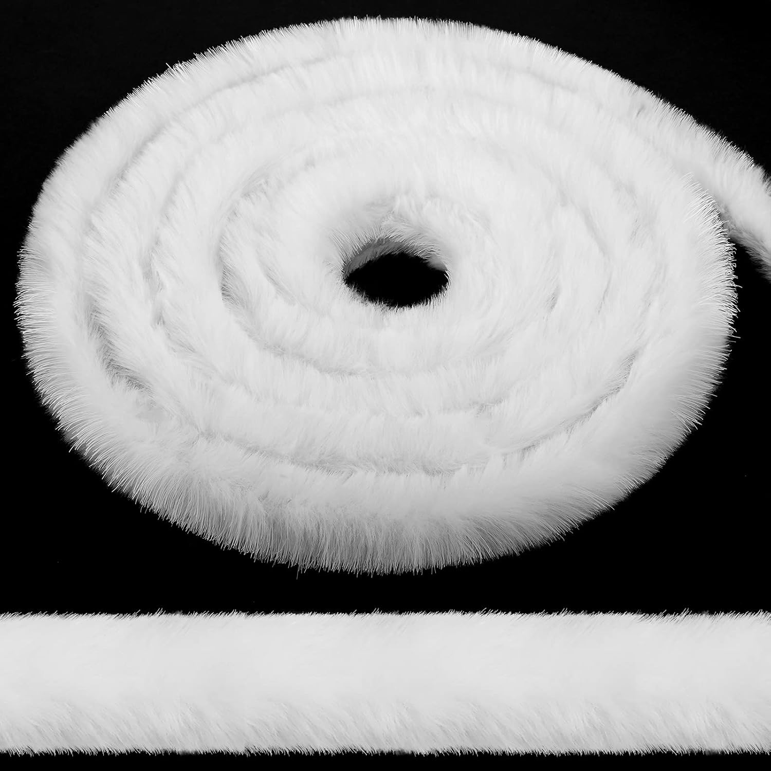 Wreaths, Garlands & Swags - White Faux Fur Trim Ribbon Christmas Trimming Furry Ribbon Artificial Stripe Fur Fabric Garland Trim for Christmas Tree Holiday Garlands Party Decor Mrs. Santa Costume DIY (0.98 Inch x 29.5 Feet)