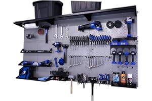 OmniWall Weekend Warrior XL Metal Pegboard Wall Organization System (Silver/Black)