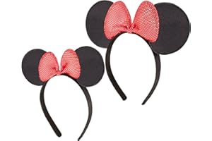 ABG Accessories girls Disney Minnie Mouse Ears Adult, 2 Headbands for Mommy & Me, Matching Adult & Little Girl, Silver