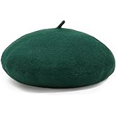 Women French Wool Beret Hats - Solid Color Classic Beanie Winter Cap