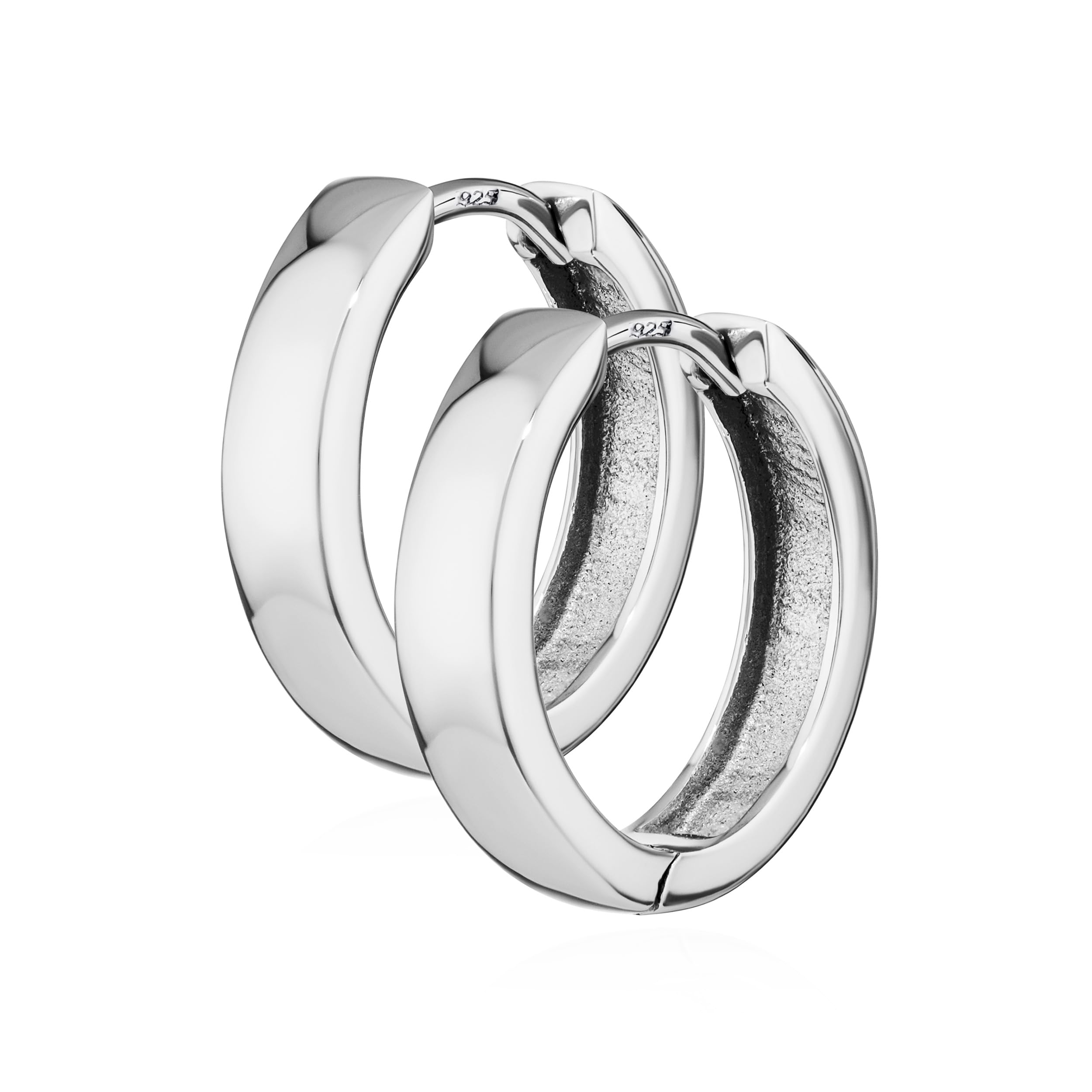 NKlaus silver pair 925 sterling silver hinged earrings 14,3 x 3,1mm tarnish proof 4791