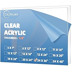 CALPALMY (2 Pack) 1/8" Thick Clear Acrylic Sheets