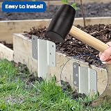 AMLOOPH Railway Sleeper Brackets 4 Pack Heavy Duty Garden Edging Stakes view 4