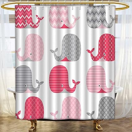 Amazon Com Amapark Shower Curtain Liner Whale Ed Whales Design