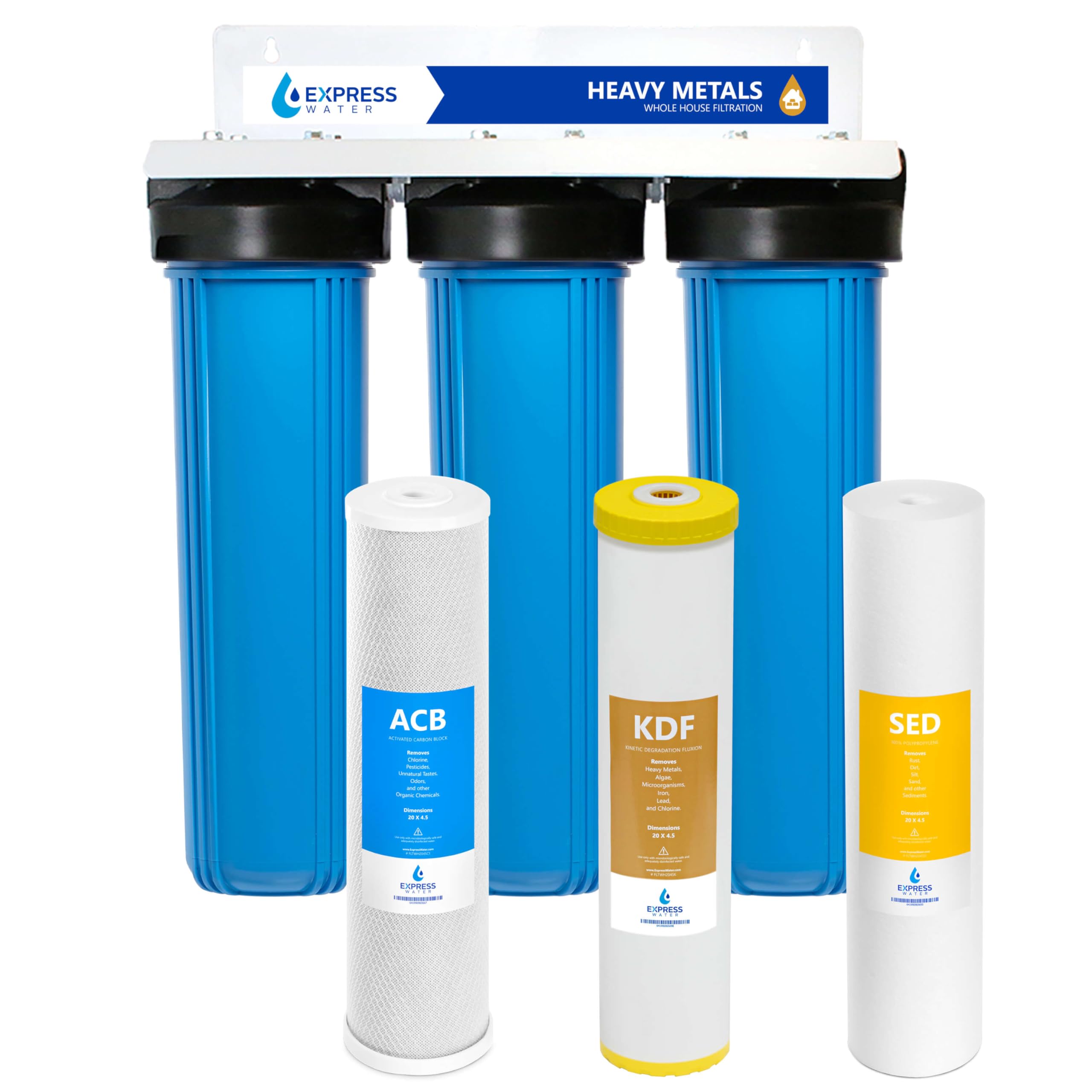 Whole House Water Filter System| Heavy Metal| 3 Stage Water Purifier Whole Home, Top-Tier Heavy Metal Filter Produces Overachieving H2O, Specially Targets Lead, Arsenic, Chromium, Reduces Chlorine Image