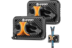 UPSPORT Ski Rack 2Pack, Ski/Snowboard Wall Mount, Skateboard Wall Mount, Fits Any Ski/Snowboard, Holds Up to 50lbs, Winter Gear Organizer, Vertical Ski Storage Rack for Home & Garage
