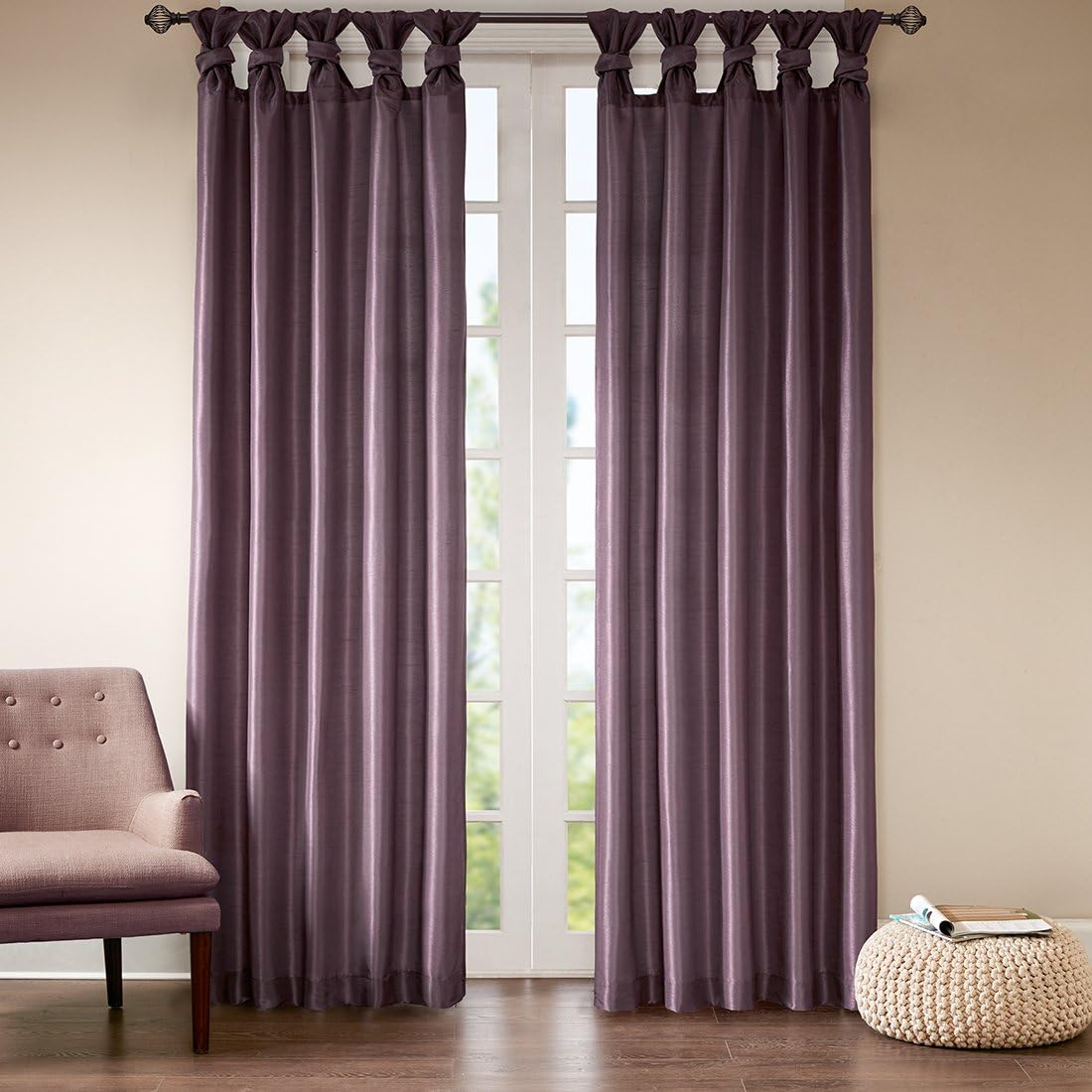 Doris Sheer Cream Curtains Bedroom Curtain 2 Panels Classical Solid