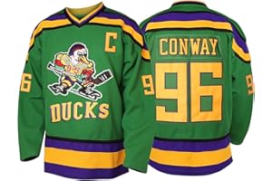 MESOSPERO Men's Mighty Ducks Jerseys 96 Charlie Conway Adam Banks Greg Goldberg Movie Hockey Jersey