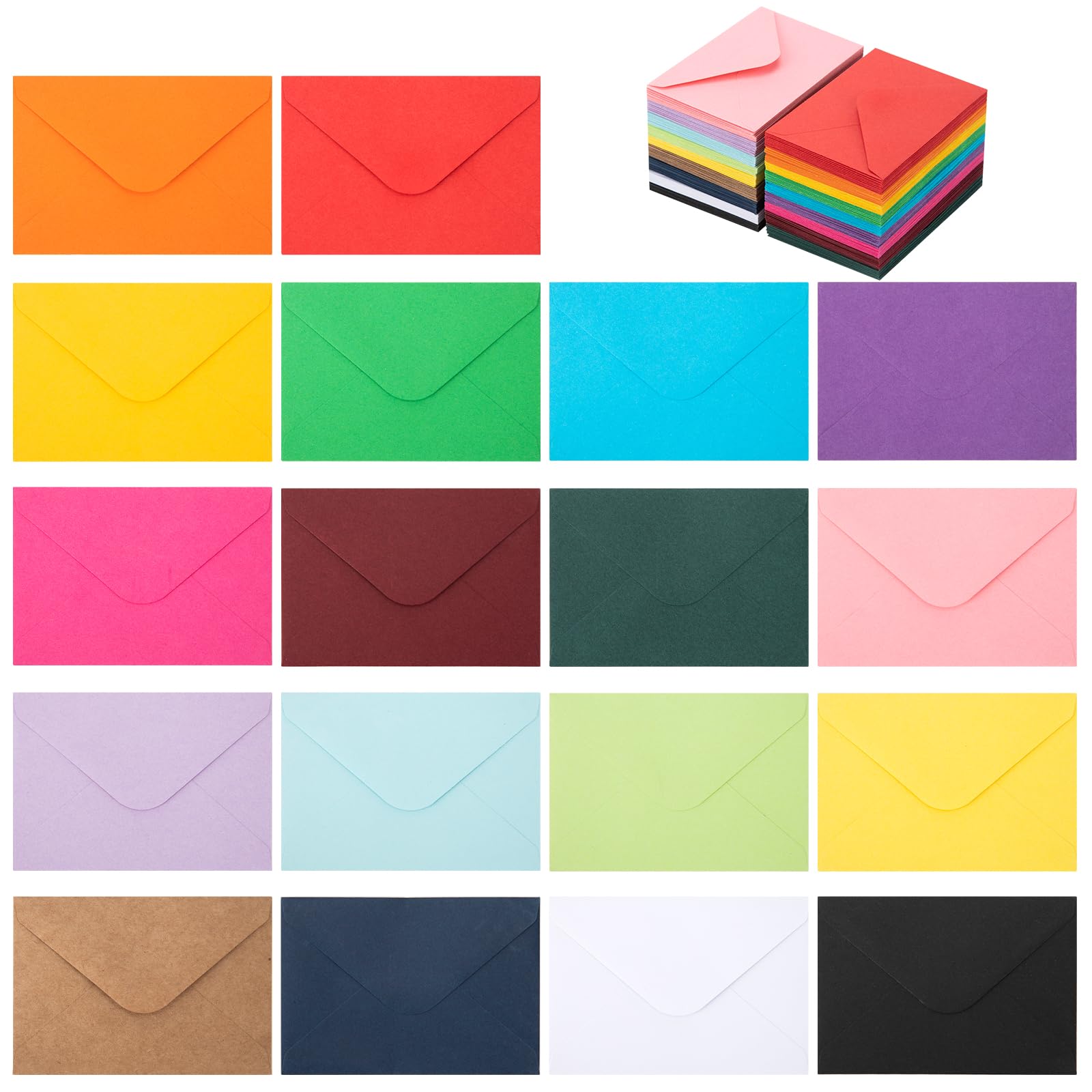 Photo 1 of 180 Packs Gift Card Mini Envelopes 18 Assorted Colors, Small Envelope with Gummed Seal, Paper Business Card Envelopes, Bulk Tiny Envelope Pockets for Small Note Cards, 4 x 2.7 Inches?Colorful?