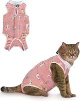 ANWA Cat Recovery Suit Breathable Onesie for Post Surgery Female Kitten