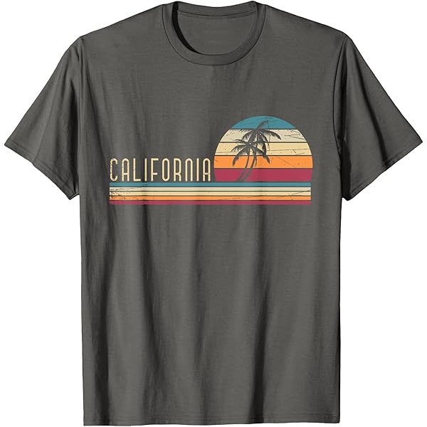 Amazon.com: California Vintage T Shirt Retro 70s Throwback Tee 
